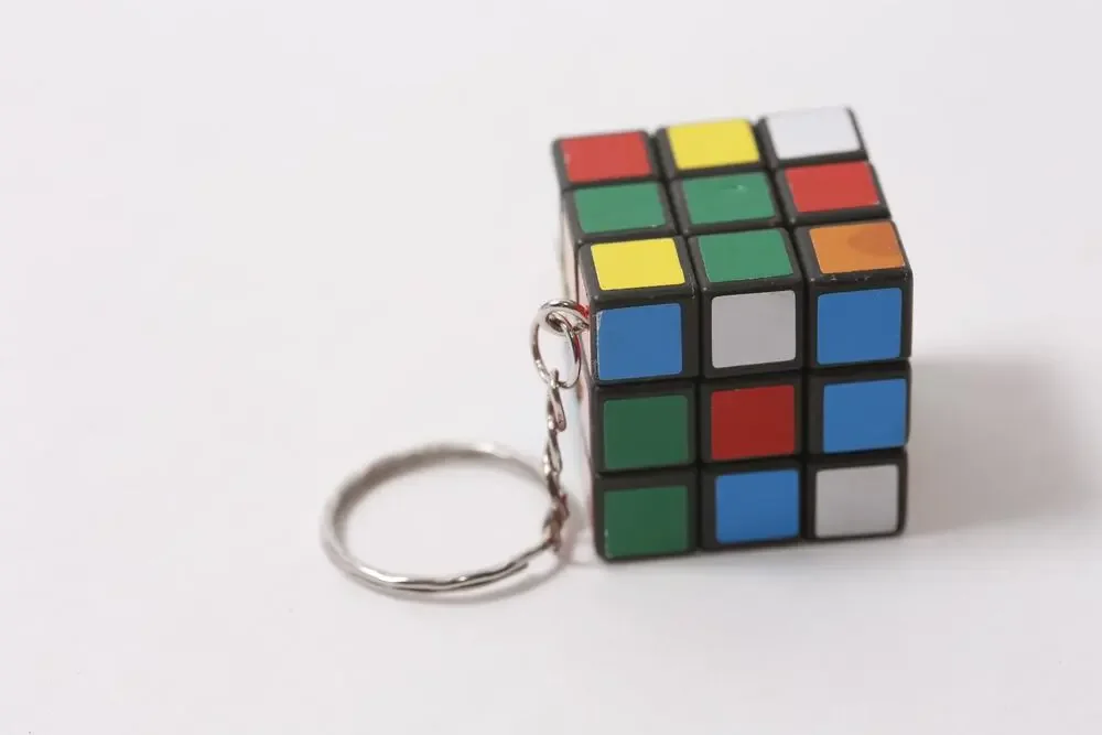 Rubik's Cube 3x3 Keychain Mini Pocket Puzzle Game ~ 260622-WH 1281
